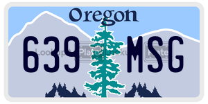 639MSG license plate in Oregon