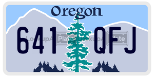 641QFJ  license plate in OR