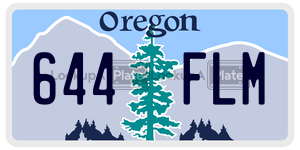 644FLM  license plate in OR