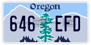 646EFD  license plate in OR