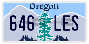 646LES  license plate in OR