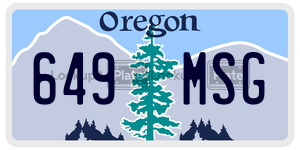 649MSG license plate in Oregon