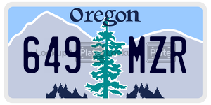 649MZR  license plate in OR