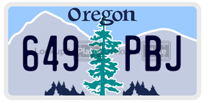 649PBJ  license plate in OR
