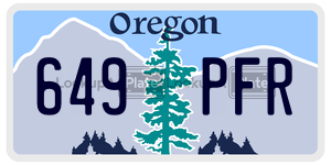 649PFR  license plate in OR