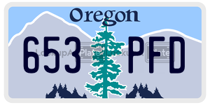 653PFD  license plate in OR