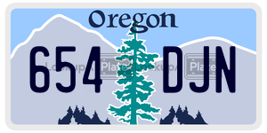 654DJN  license plate in OR