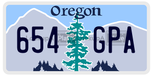 654GPA license plate in Oregon