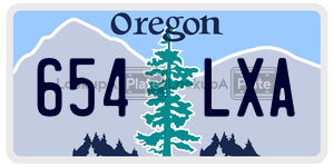 654LXA license plate in Oregon