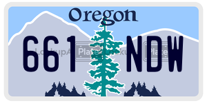 661NDW  license plate in OR