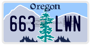 663LWN license plate in Oregon