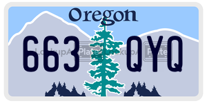 663QYQ  license plate in OR