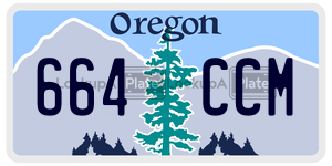 664CCM license plate in Oregon