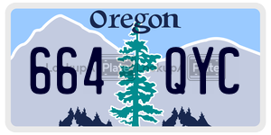 664QYC  license plate in OR