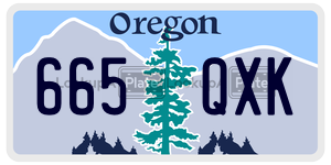 665QXK  license plate in OR