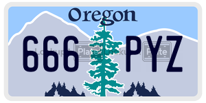 666PYZ  license plate in OR