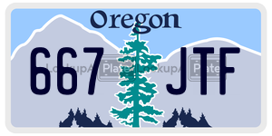 667JTF license plate in Oregon