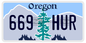 669HUR  license plate in OR