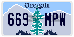 669MPW  license plate in OR