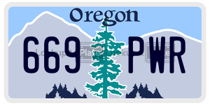669PWR  license plate in OR