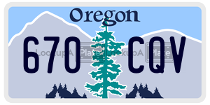 670CQV license plate in Oregon