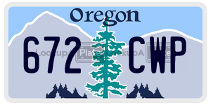 672CWP  license plate in OR