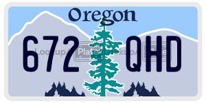 672QHD  license plate in OR