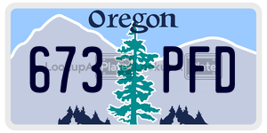 673PFD  license plate in OR