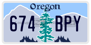 674BPY  license plate in OR