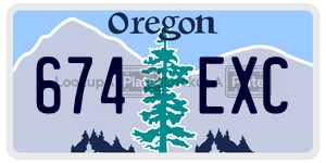 674EXC  license plate in OR