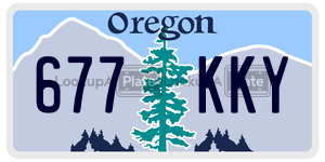 677KKY  license plate in OR