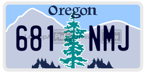 681NMJ  license plate in OR