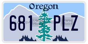 681PLZ  license plate in OR