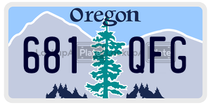 681QFG  license plate in OR