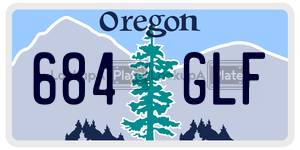 684GLF license plate in Oregon