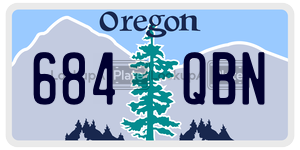 684QBN  license plate in OR