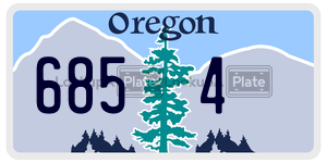 6854  license plate in OR