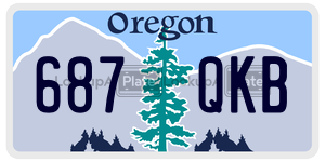 687QKB  license plate in OR