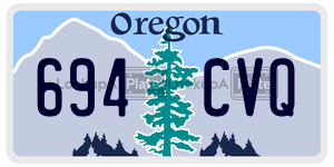 694CVQ  license plate in OR
