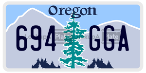 694GGA license plate in Oregon