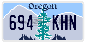 694KHN license plate in Oregon
