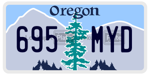 695MYD license plate in Oregon