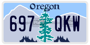 697QKW  license plate in OR