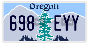 698EYY  license plate in OR