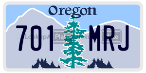 701MRJ  license plate in OR