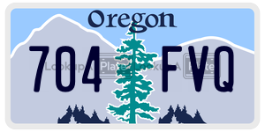 704FVQ license plate in Oregon