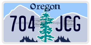 704JCG  license plate in OR