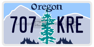 707KRE  license plate in OR