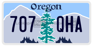 707QHA  license plate in OR