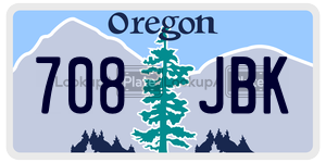 708JBK license plate in Oregon